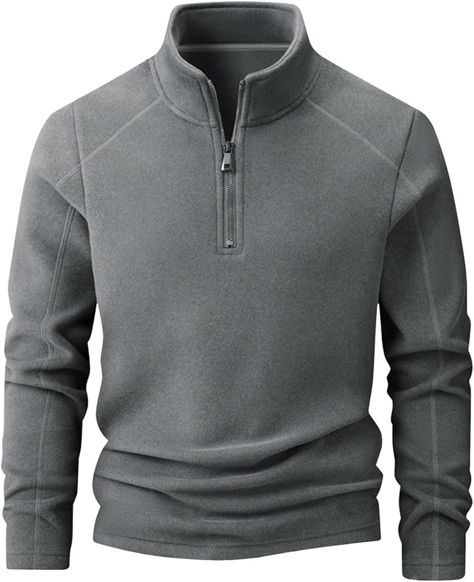 Herenjas, opstaande kraag, sweatshirt, lange mouwen, half cardigan