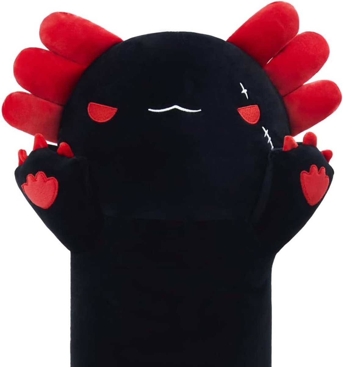 Pluche Kussen, Schattig Lang Slaapkussen, Zacht Knuffelkussen, Cadeau Voor Kinderen, Vriendin (70 cm, Zwart)