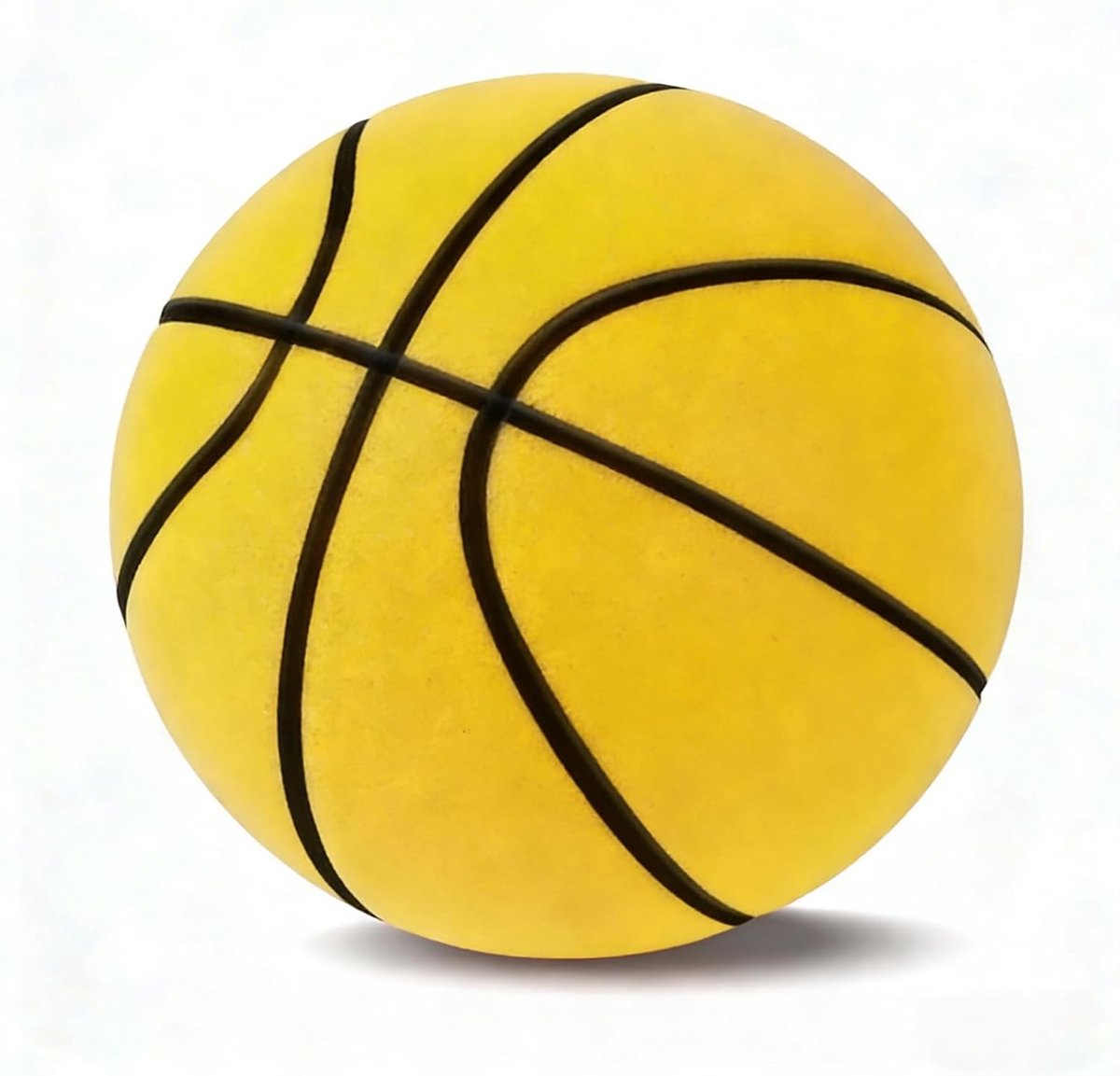 Stille basketbal, 24 cm sponsbal, schuimbal, zachte bal voor kinderen, voor thuis, stille indoor basketbal, lichte en stille basketbal met mand