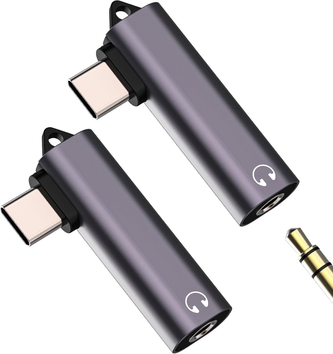 Dailygoods - USB C naar 3,5 mm Koptelefoonadapter (2 Stuks)