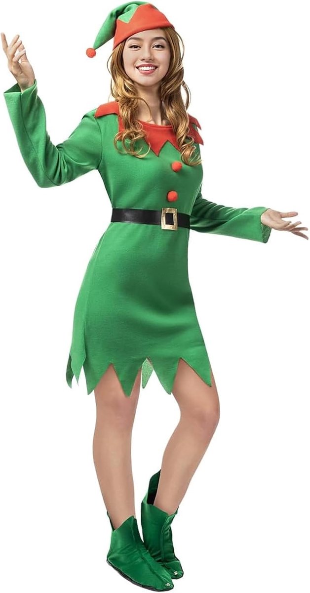 | Elfen kostuum voor vrouwen Kerst Elf, Kerst, Elfen - Kostuum voor Volwassenen Accessoire verkleedkleding en rekwisieten voor Halloween, carnaval & feesten