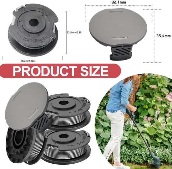 2 stuks spoeldeksel, dop, grastrimmer, kunststof, duurzaam, grastrimmer, kunststof, duurzame spoelkap, compatibel met Bosch EasyGrassCut F016F05320 — afbeelding 2