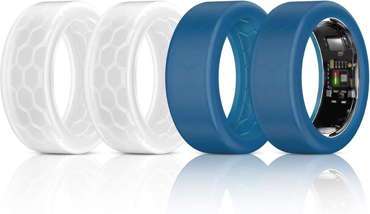 [4 stuks] ringbeschermer compatibel met Ultrahuman Ring AIR, verbeterde anti-val, siliconen beschermhoes, accessoires voor ultramenselijke ring