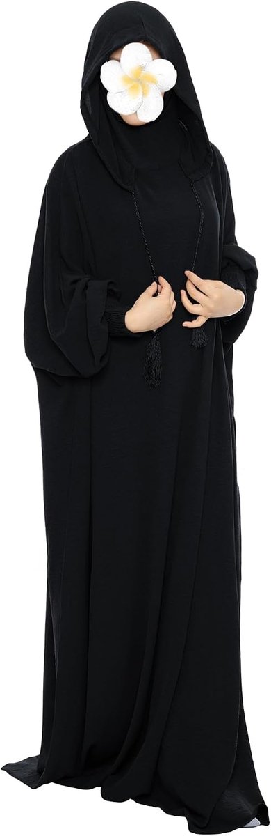 Moslim gebedsjurk, solide, eendelige hoody, abaya-jurk voor vrouwen, lange maxi-jurk, islamitische Dubai Jilbab, eenheidsmaat