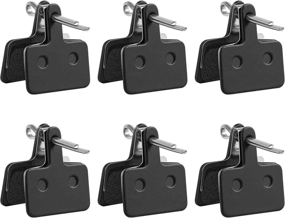 Remblokken voor Shimano-remblokken B01S B03S B05S, hoogwaardige halfmetalen schijfremblokken, remvoeringen, compatibel met MT200, MT400, MT500, 6 paar