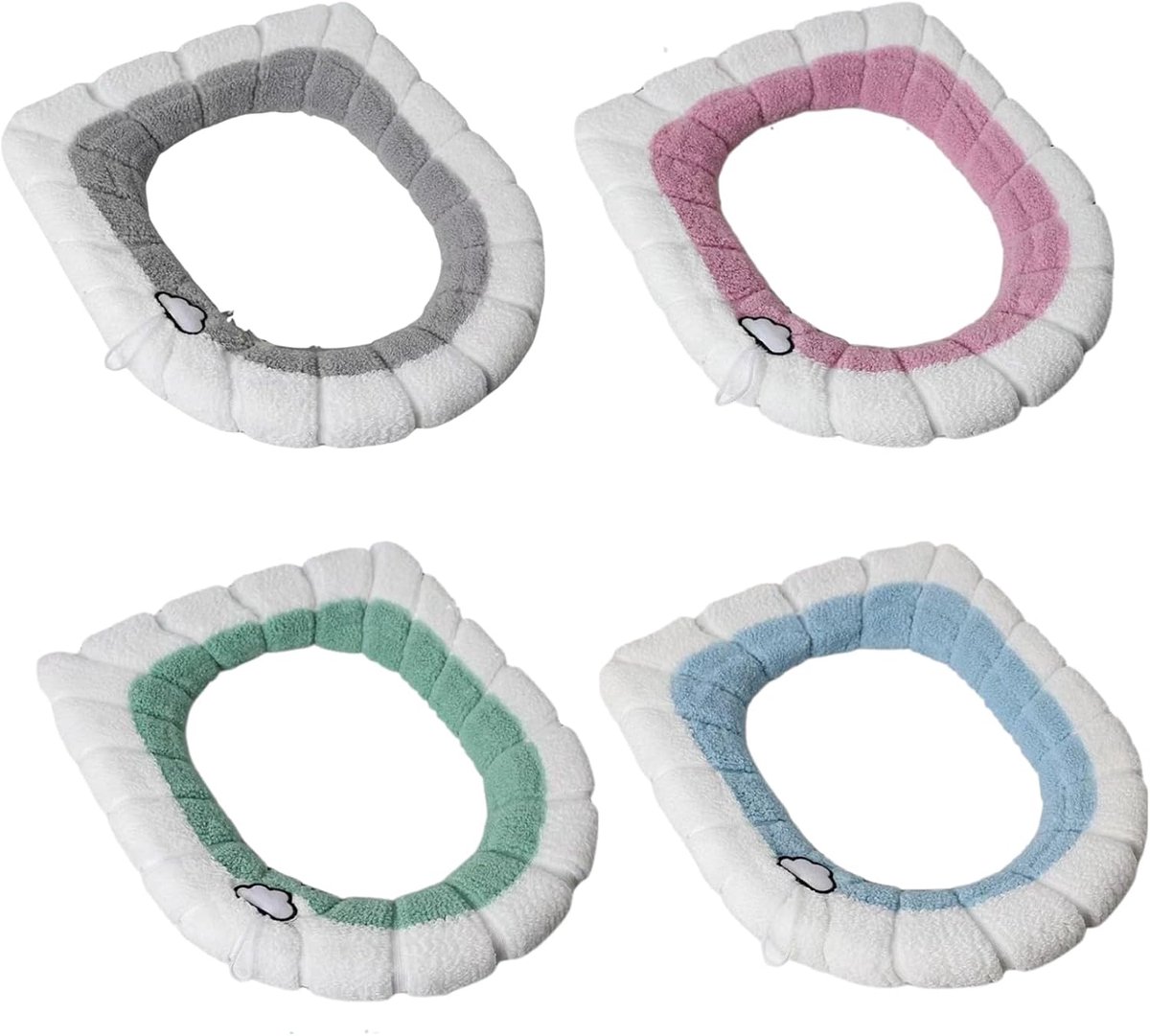 Toiletbrilhoes, set van 4, wasbaar, met handvat