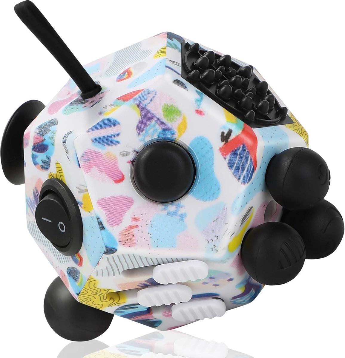 Fidget Cube 12 Sides - Fidget Toys Cube Antsy Labs Original Fidgets Speelgoed Kubussen Voor Volwassenen,Kinderen - ADHD,ADD,ASD - Kantoor,Classroom,Reizen - BY VCOSTORE(Kleurgraffiti)