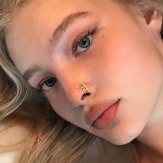 20G 9 stuks neuspiercings ring goud zilver neusring dunne neuspiercing plug set chirurgisch staal hypoallergeen neusstekers 1,5/2/2,5 mm zirkonia L-vormige schroef neusgat piercing voor dames en heren — afbeelding 5