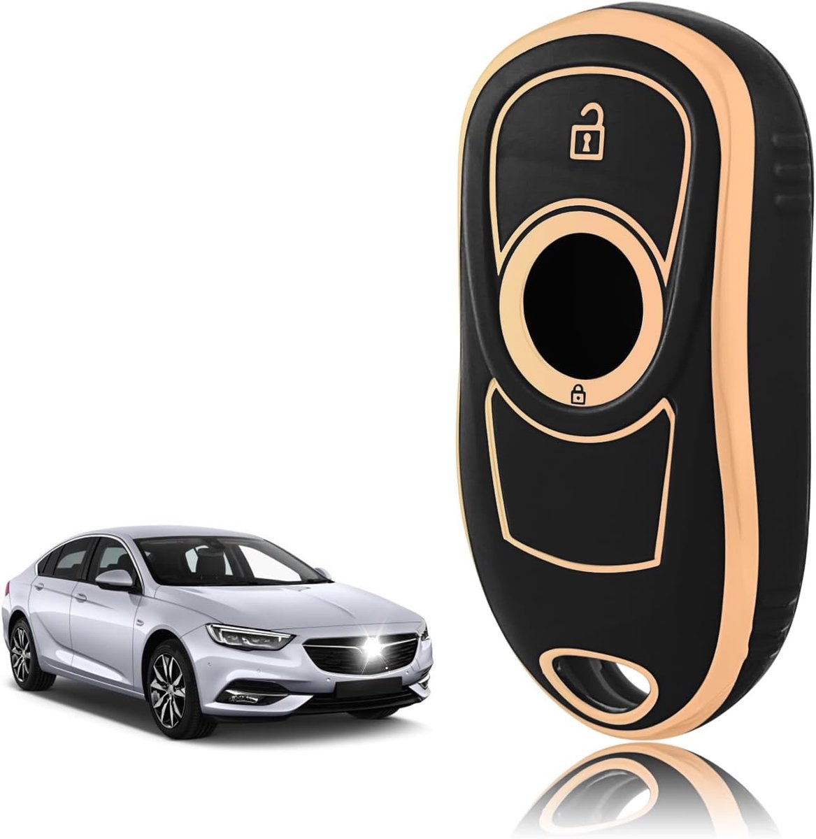 Sleutelhoes TPU, Autosleutelhoes 2 Knoppen Geschikt voor Opel Vauxhall Insignia B Astra K Corsa E Zafira C Meriva B Buick Encore Envision Verano, Sleutel Cover Bescherming Sleutelbehuizing
