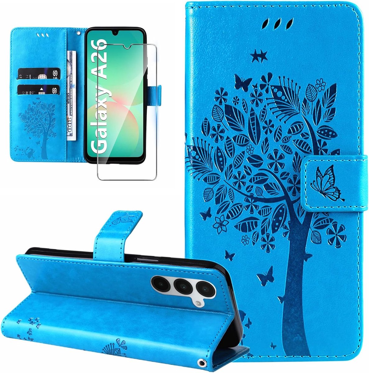 Beschermhoes voor Samsung Galaxy A26 5G, schokbestendig, blauw