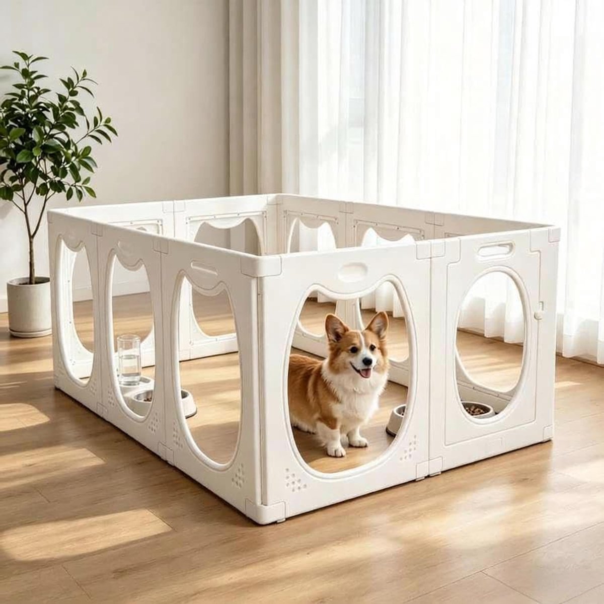 10 stuks transparante acrylplastic puppybox, mobiel puppyhek voor training en veiligheid, tijdelijke speelruimte voor puppy's en kleine huisdieren