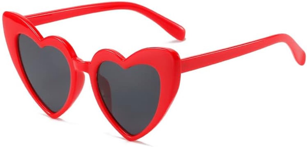 zonnebril in hartvorm, modieuze cat-eye-bril in felle kleuren voor festival, feest en reizen, UV400-bescherming