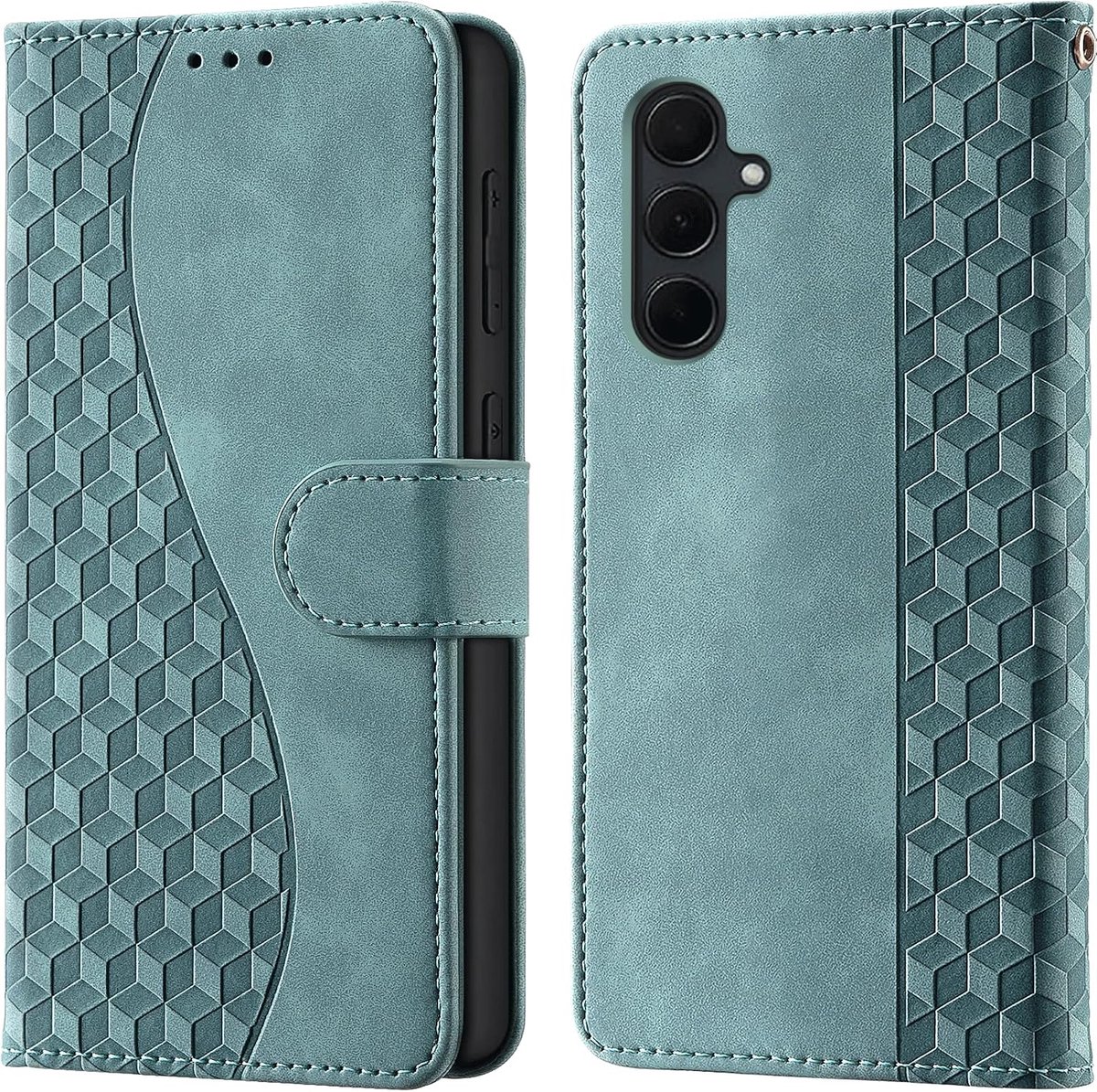 Portemonnee Telefoonhoes voor Samsung Galaxy A35 5G Mistgroen