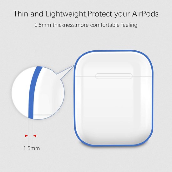 Beschermhoes voor AirPods, siliconen case, led aan de voorkant, blauw — afbeelding 2
