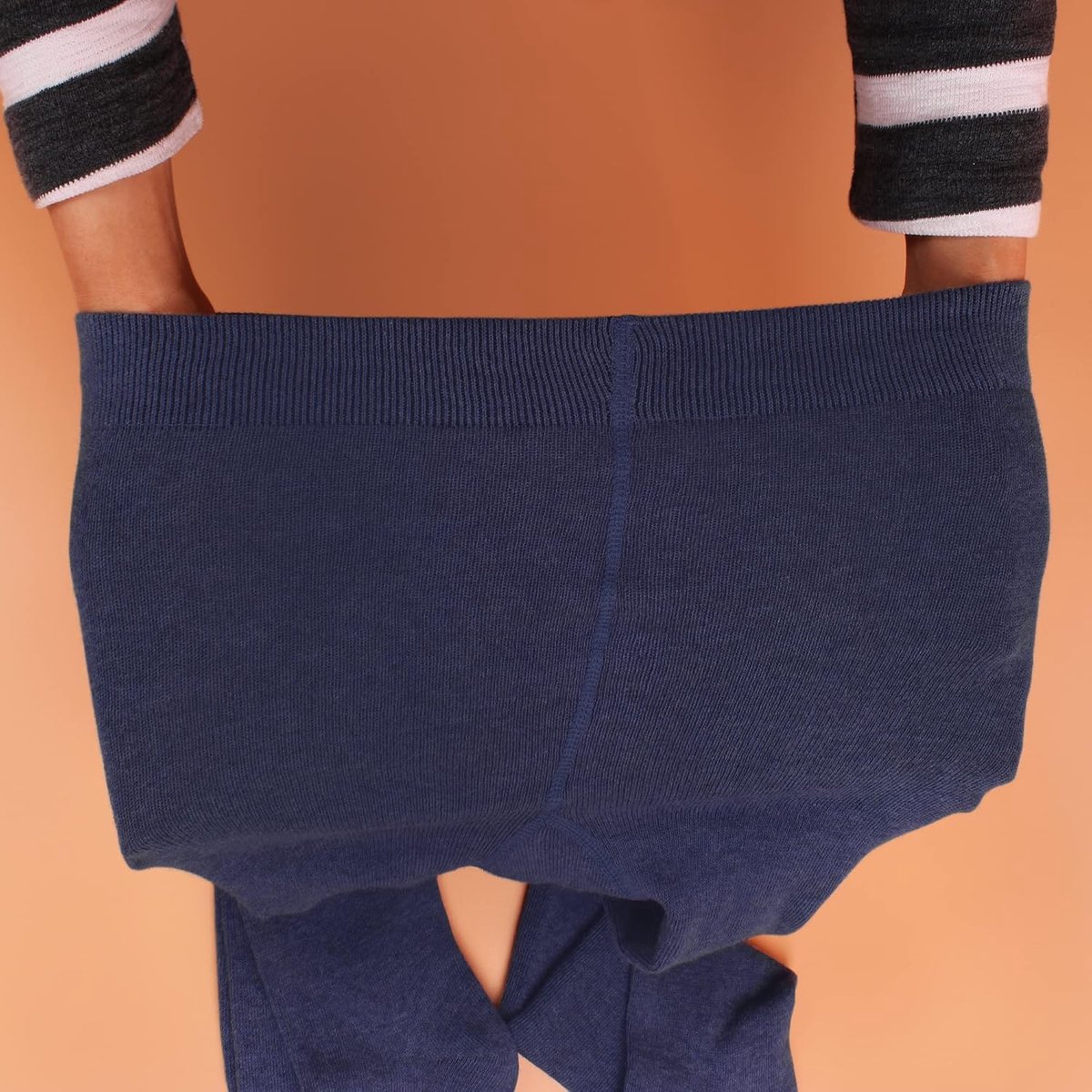 Kinderen meisjes jongens panty gebreid veelkleurig 2710, blauw+zwart+donkerblauw, 74/80 cm