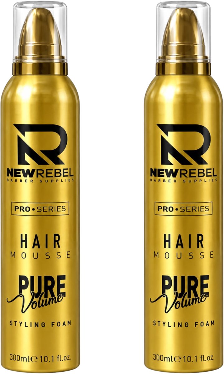 NEW REBEL Hair Mousse 2x 300 ml – Haarmousse voor Volume & Styling – Styling Mousse met Sterke Hold – Voor Dames & Heren – 600 ml