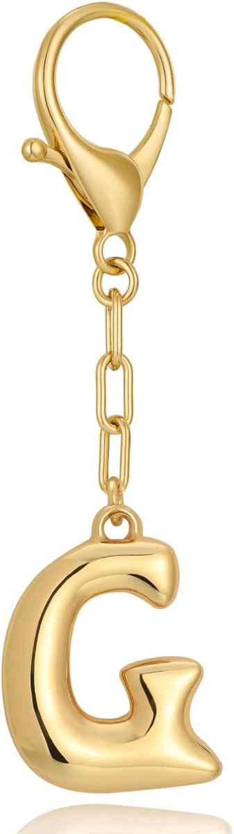 Gold Bubble Initial Sleutelhanger Voor Vrouwen Handtas Charms Mode Alfabet Sleutelhanger Accessoires Gift