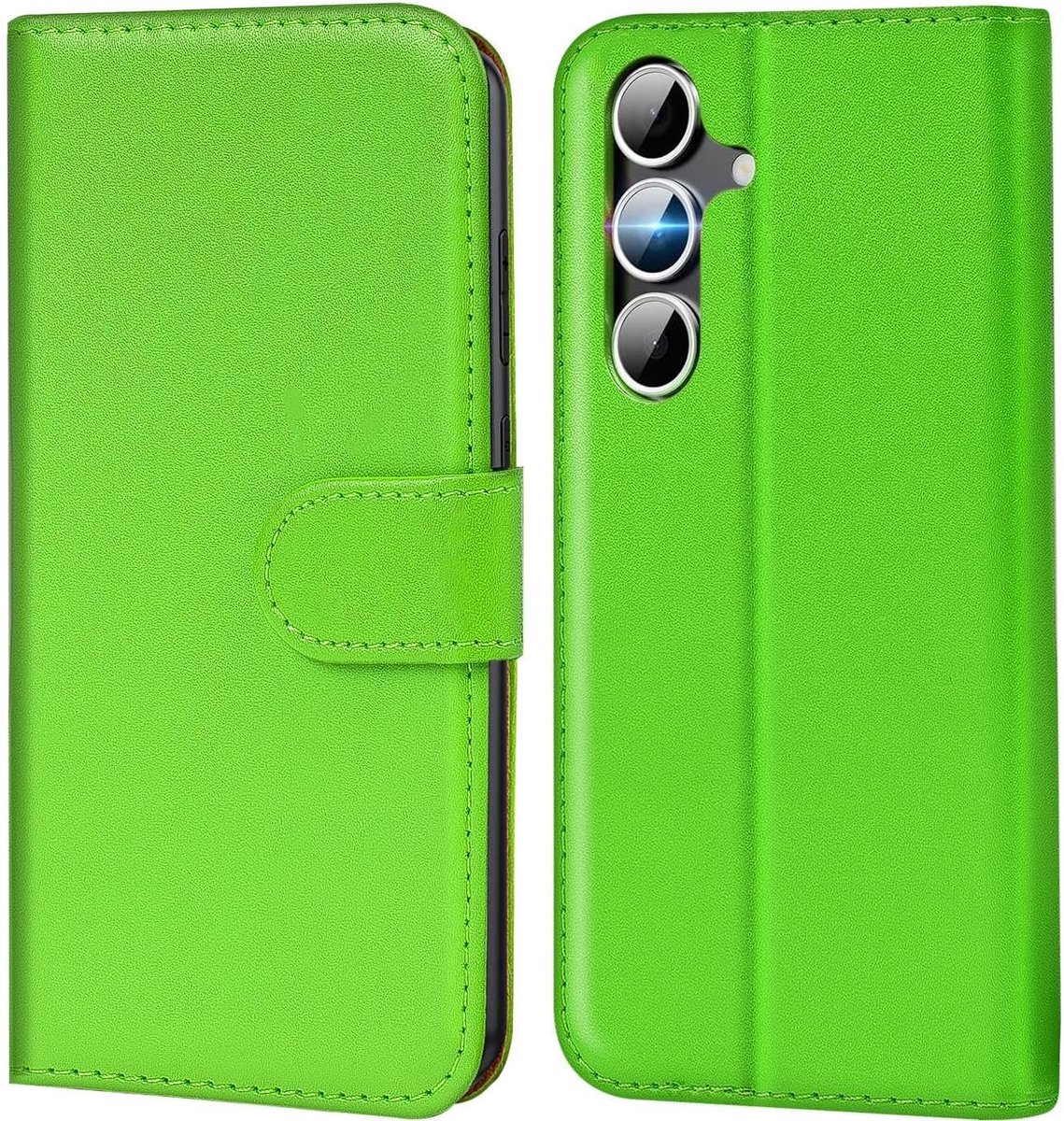 Hoes voor mobiele telefoon voor Samsung Galaxy S26, bookcase, tas, flipcover voor Samsung S26, case met kaartvakjes, opstelfunctie, groen