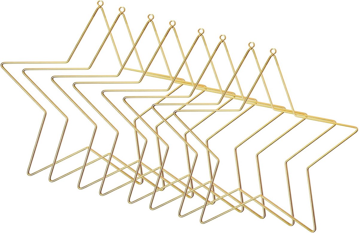 8 stuks metalen sterringen, metalen sterren met ophangoogje, dromenvanger, decoratieve metalen ringen om te knutselen, voor dromenvanger, kerstdecoratie, feestdecoratie, bruiloft, doe-het-zelf