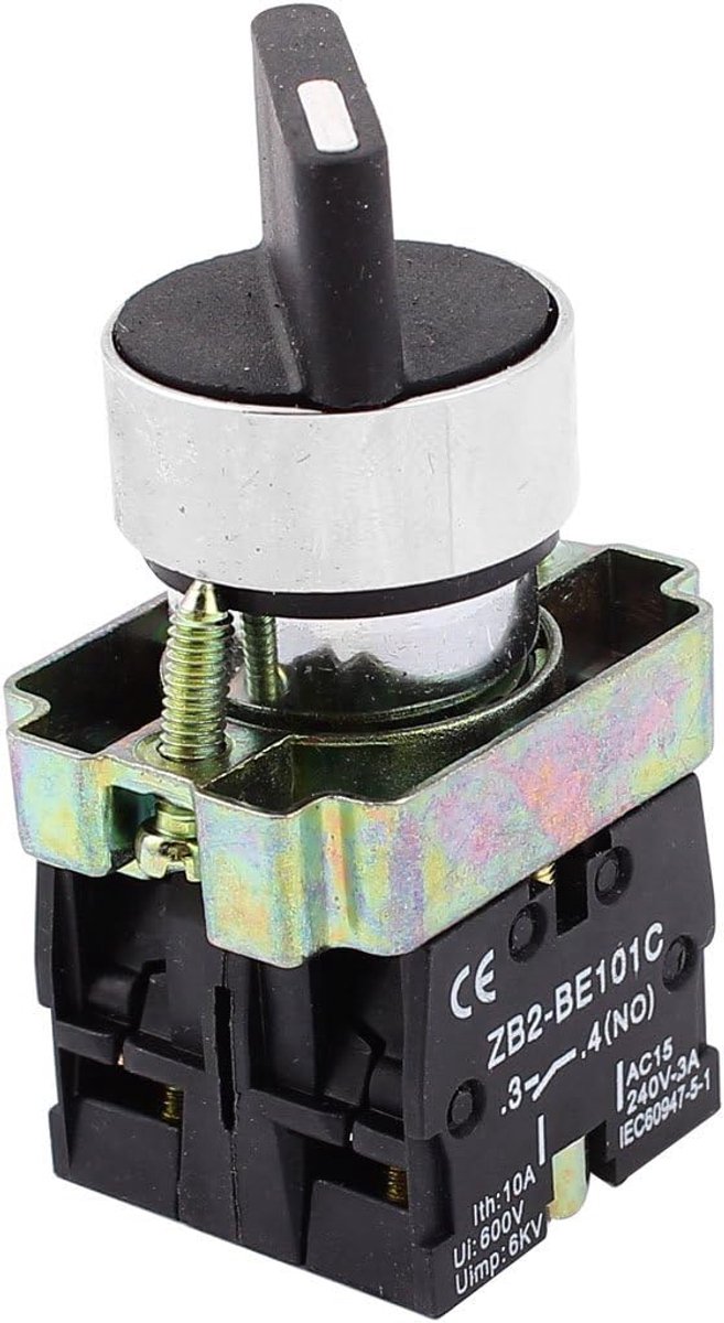 22mm vergrendeling 2 NO Drie 3-positie Rotary Selector Selecteer Schakelaar ZB2-BE101C