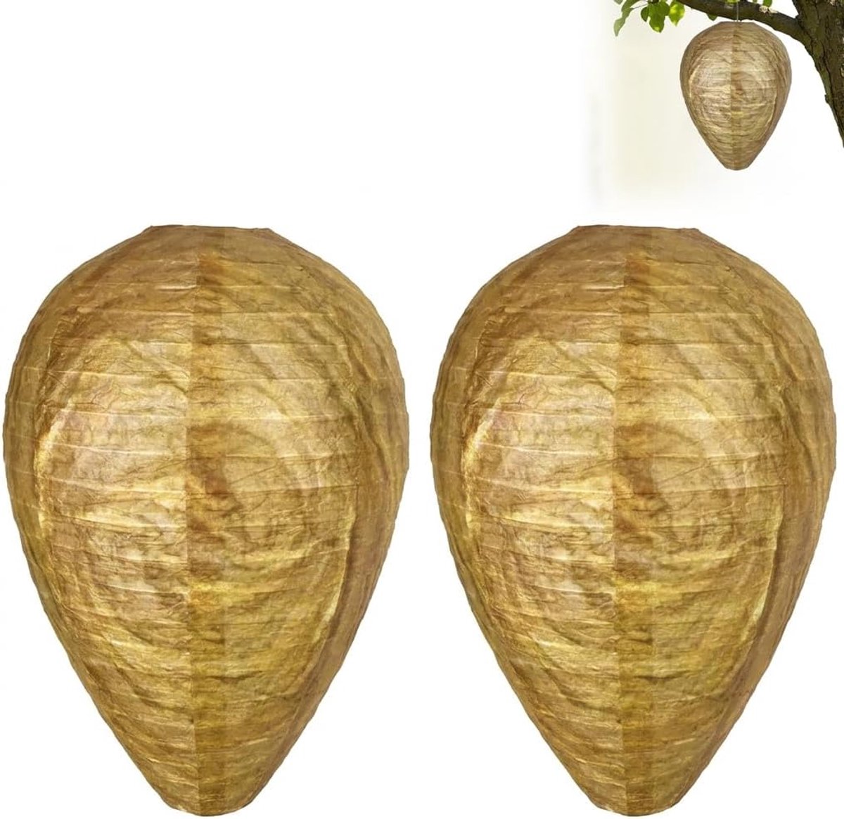 2 stuks, decoratief kunstnest, weerbestendig, om op te hangen, realistische imitatie voor tuin, balkon, terras, buiten, kunststof look