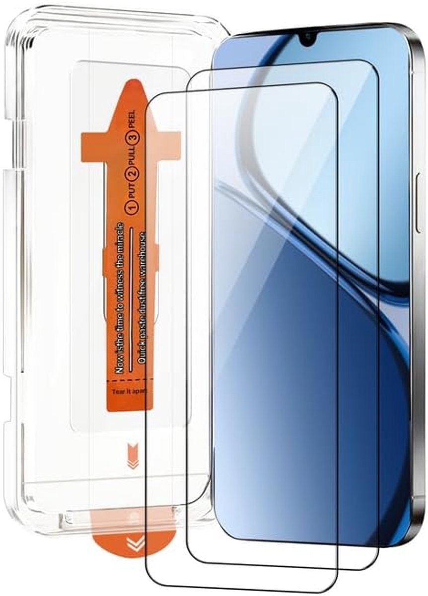 Chejuza gehard glas voor Realme C63 4g [2 stuks], snelle installatie, volledige afdekking, luchtbelvrij, hardheid 9H, glas, hoge definitie displaybeschermfolie