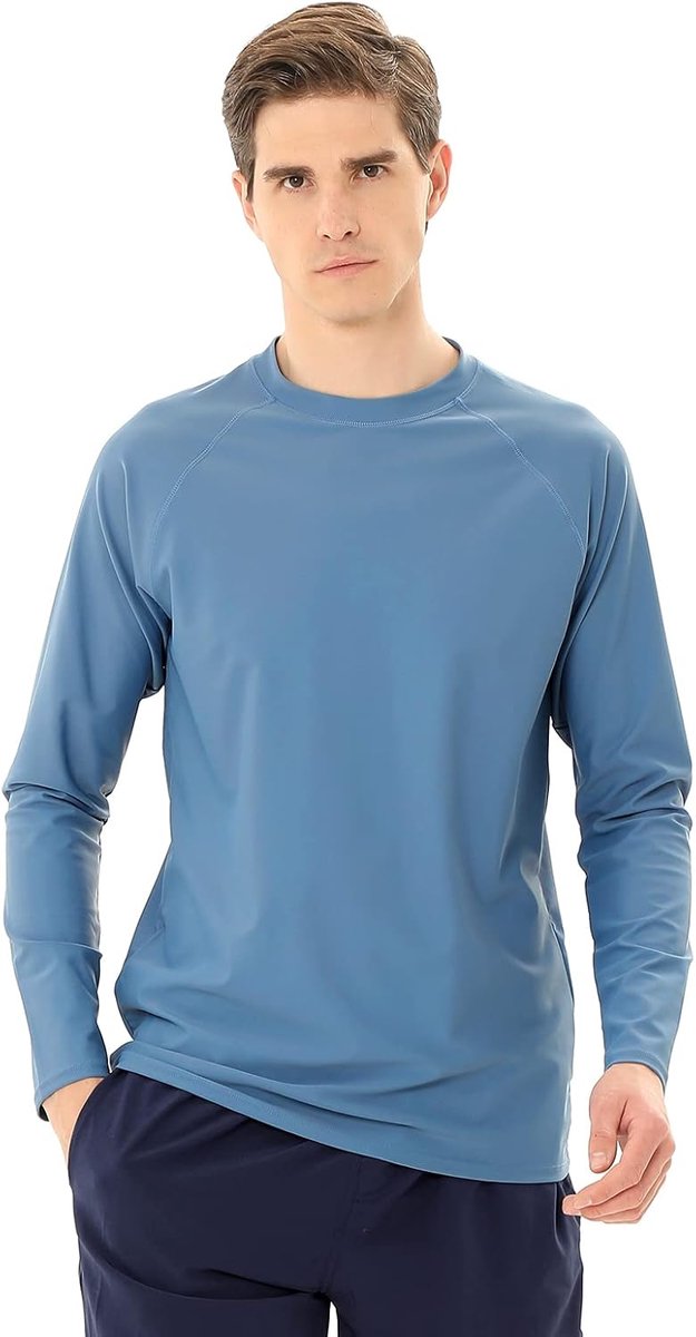 T-shirt voor heren met lange mouwen Rashguard UPF 50+ badpak tops sport T-shirt sneldrogend