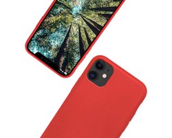 eplanita Milieuvriendelijke beschermhoes compatibel met iPhone 11, plantaardige vezel, schokbestendig, robuust en duurzaam (voor iPhone 11, rood)