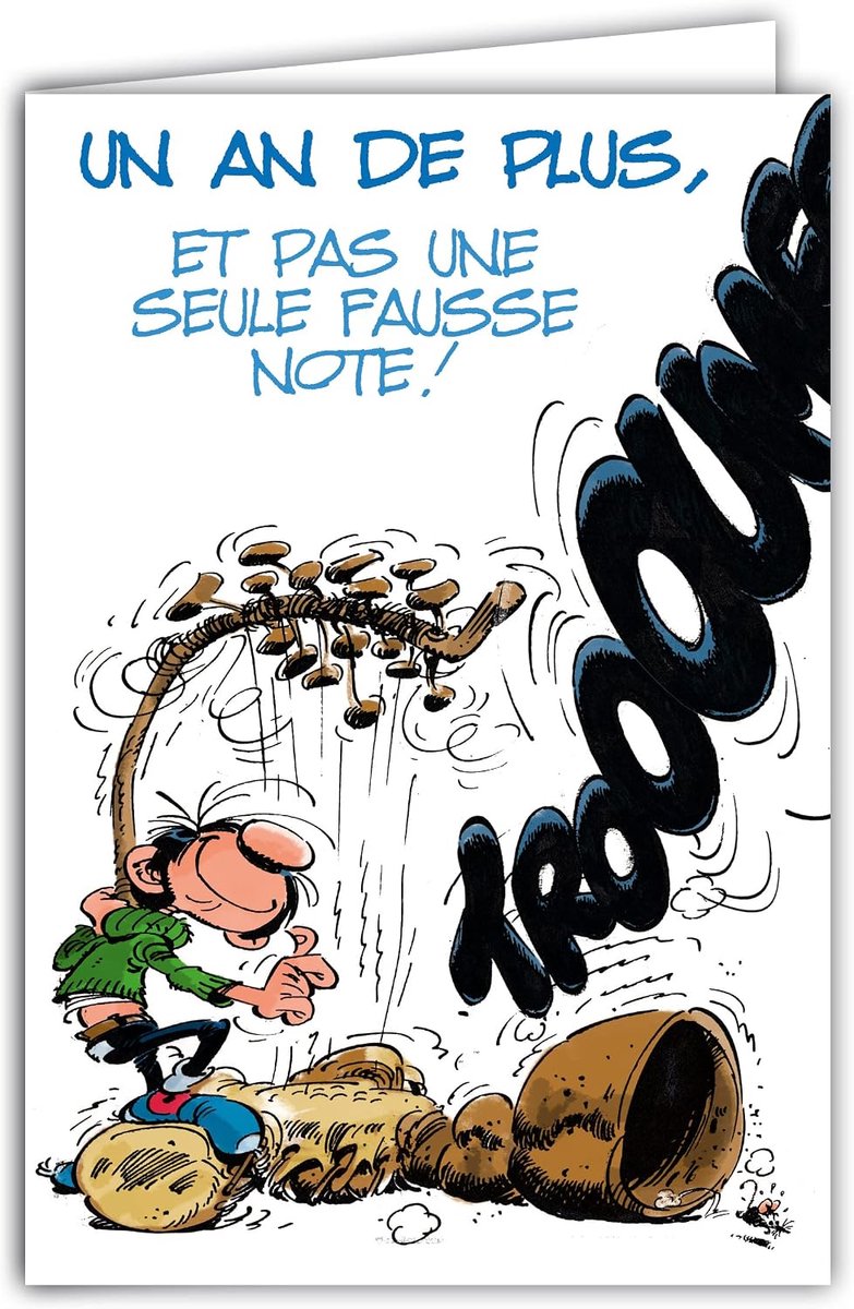 Lagaffe GLCT-0133 verjaardagskaart met motief "Ein an de plus olifant muziek