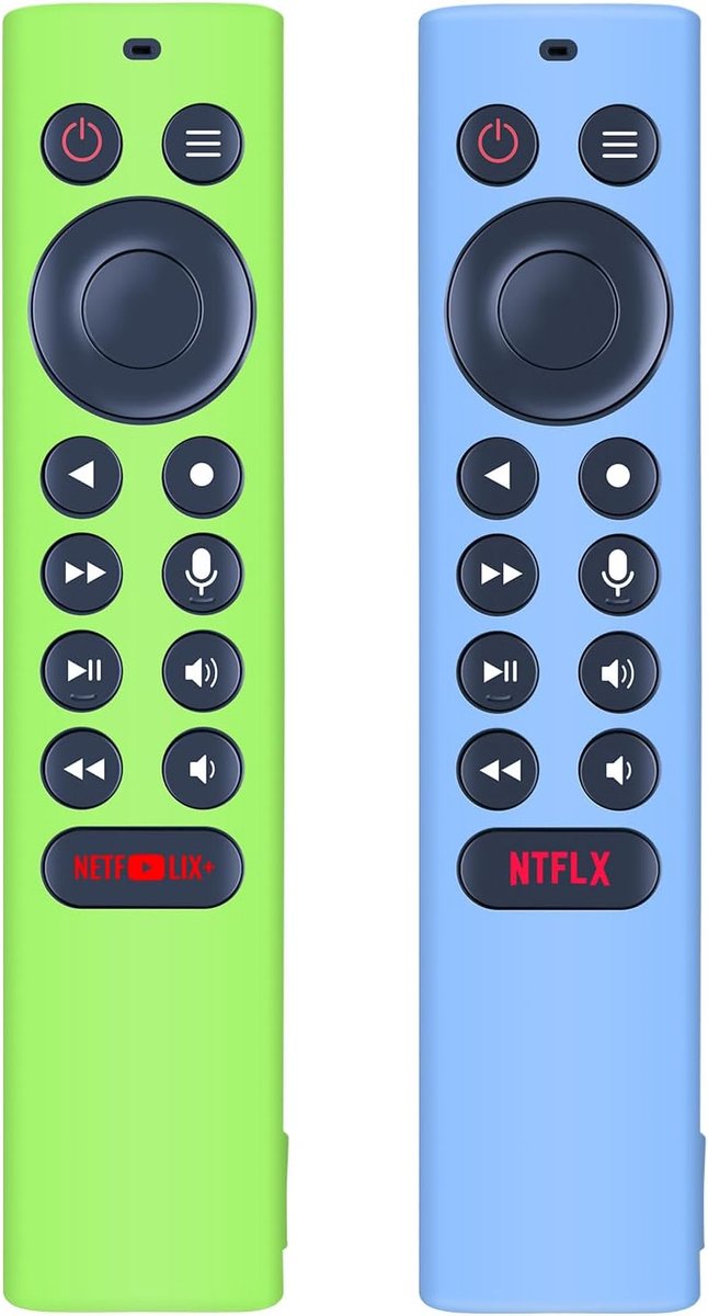 2 afstandsbedieningshoesjes (in het donker), compatibel met NVIDIA Shield TV P3700, antislip siliconen hoes (groen en blauw)