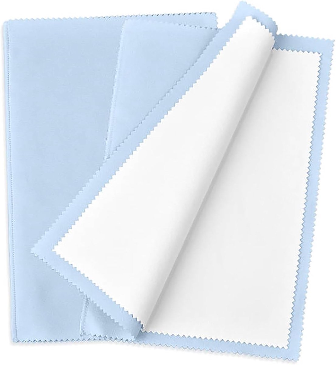 Zilverpoetsdoek voor sieraden, 2 stuks, 4 lagen, zilveren reinigingsdoek, herbruikbare reinigingsdoekjes voor sieraden om te reinigen en te verwijderen, blauw 1