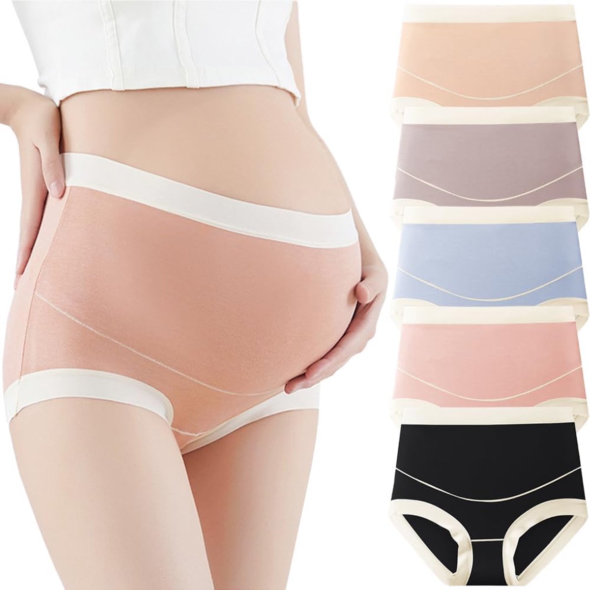 Naadloze hoge taille ondergoed Zero Feel vrouwen zwangerschap slipje over bult postpartum slips onderbroek, 5-pack