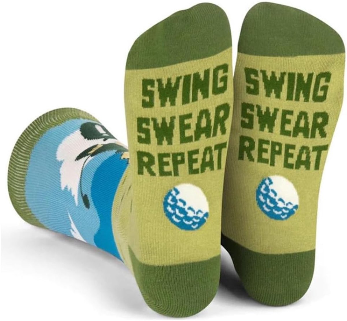 Sokken voor golfers Swing Swear Repeat Crew lengte Unisex 39-44 Golf - Swing Swear Repeat