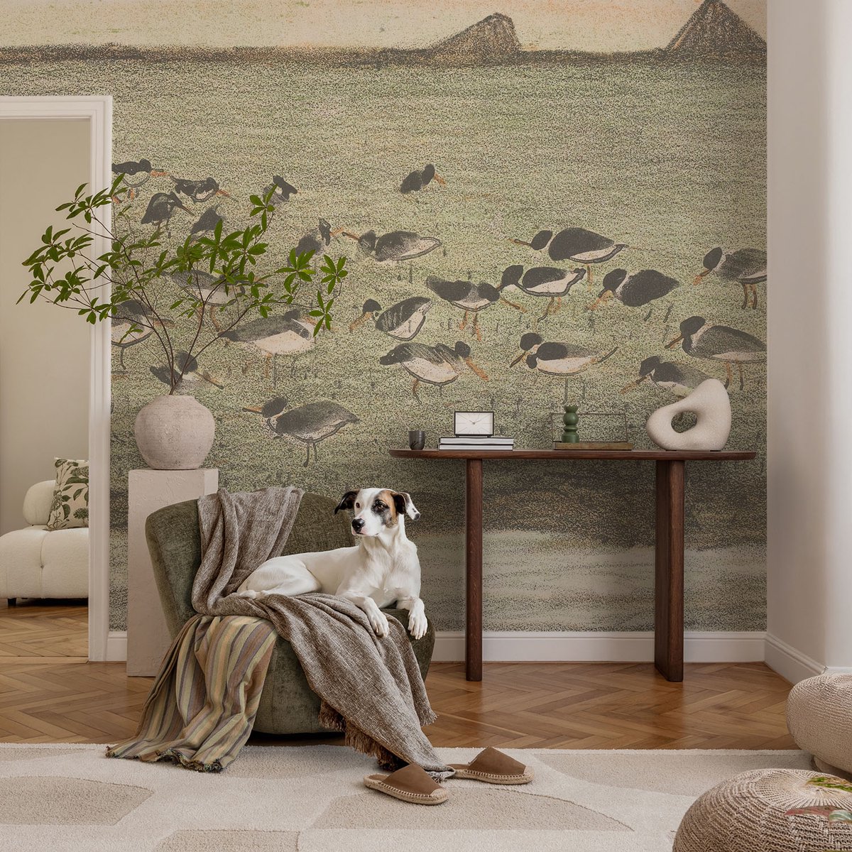 Coloray Vliesbehang - Groente Snellijm Behang - 104x70 cm - Vogels Vrede Muurschildering - Slaapkamer behang Dieren - Fotobehang Vlies - Gang behang