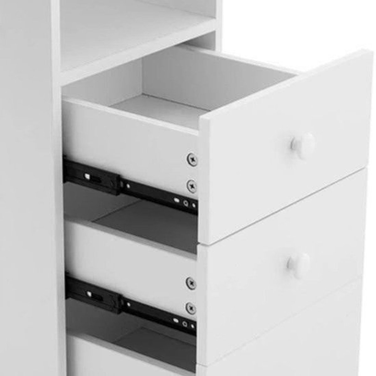 Manicure Tafel – Nageltafel – Manicuretafel – Nagelsalon Tafel – Nagelstudio Tafel – Ingebouwde Stofafzuiger – MDF Blad 120 x 45 cm – Wit