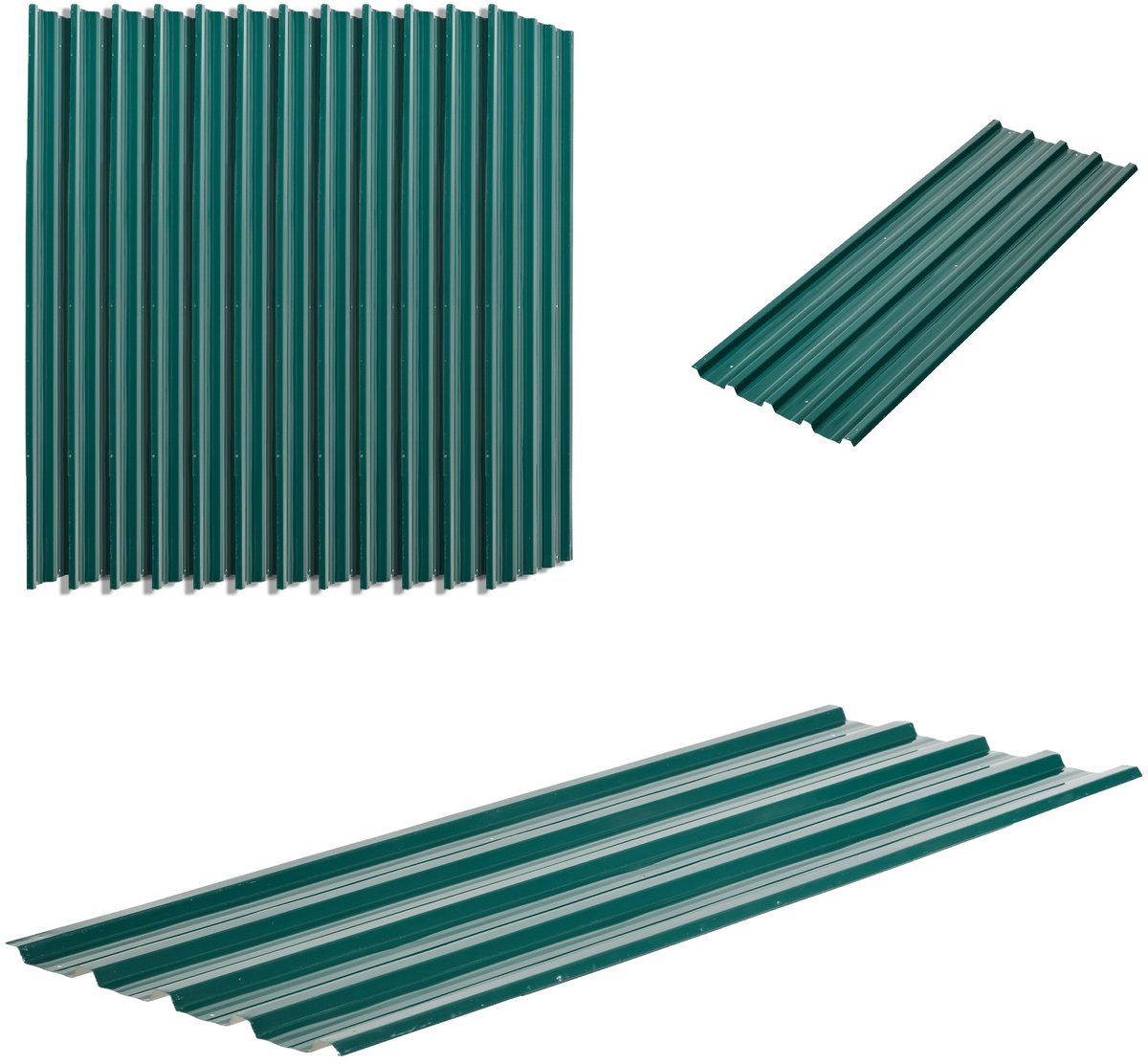 4goodz 12 stuks Damwand Dakplaten 7m² - 129x45cm Verzinkt - Groen