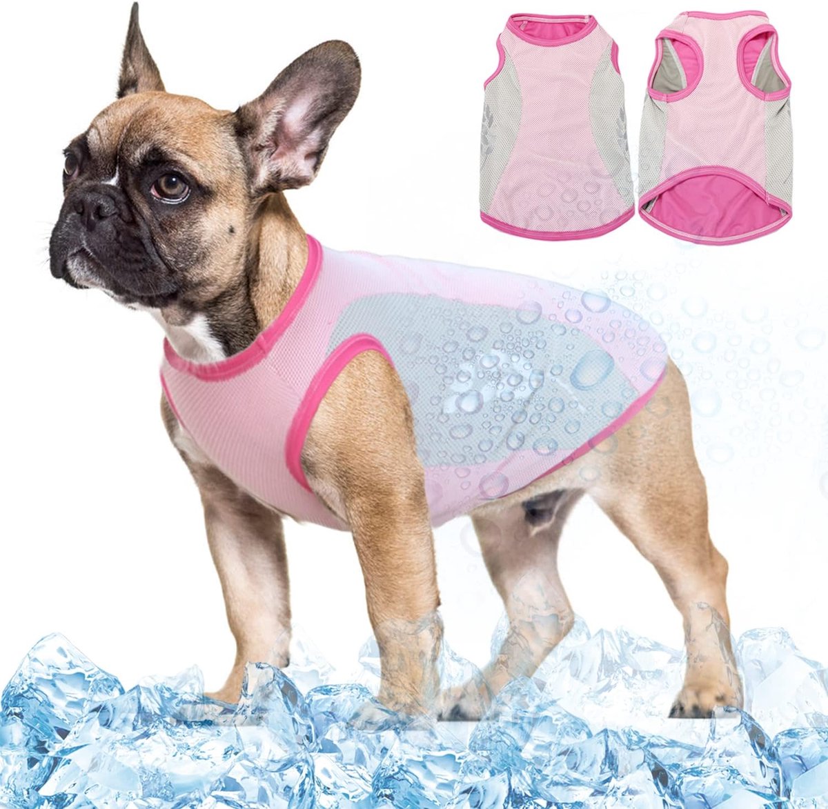 Koelvest voor honden, veilig ademend zonwerend honden T-shirt UV-bescherming Koelvest voor honden met reflecterende strips voor lente zomer, stretch-to-fit koelvest voor kleine tot