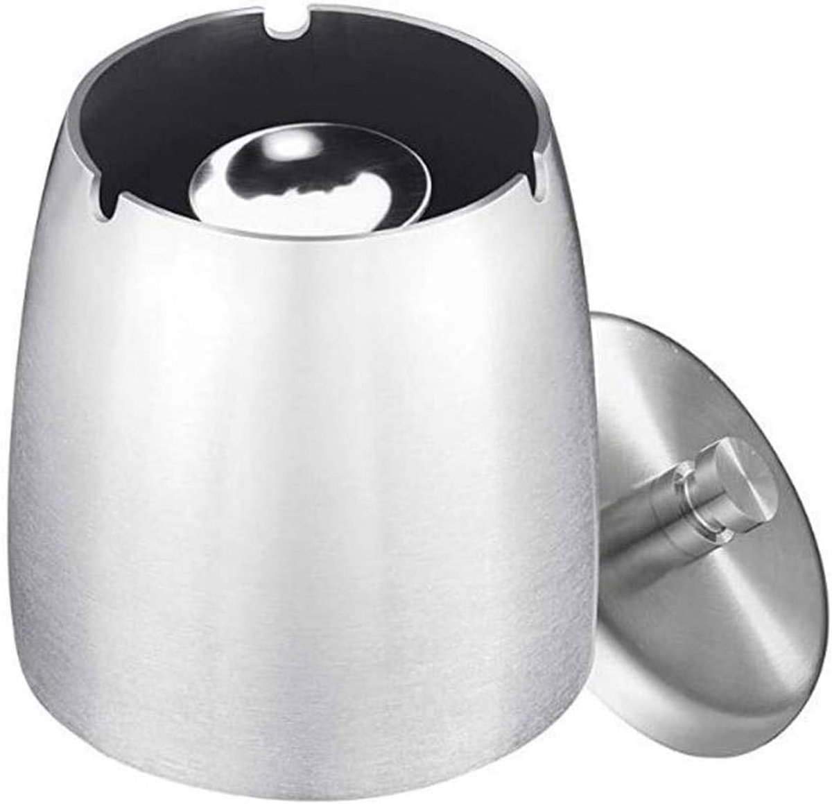 Asbak met deksel, Outdoor Indoor winddicht sigaret asbakken met Anti Scratch Base Office Asbak Smoker Gift (Color : Chrome, Size : S)