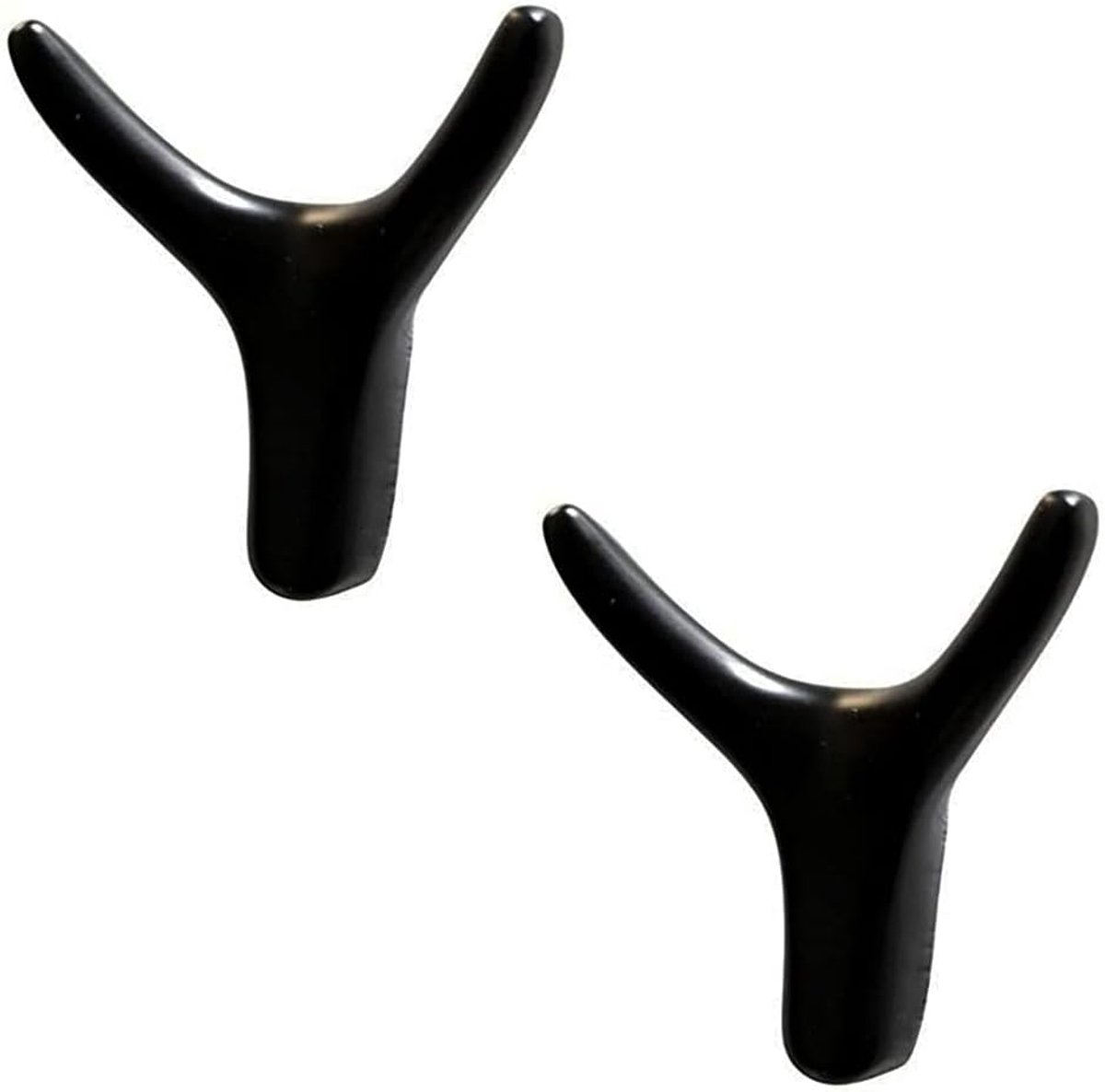 2 stuks dubbele kledinghaken, haken, garderobe, kledinghaken, vintage, metalen wandhouder, deurhaken voor slaapkamer, deur, hotel, tas, sleutels, handdoek, beker, hoed (zwart)
