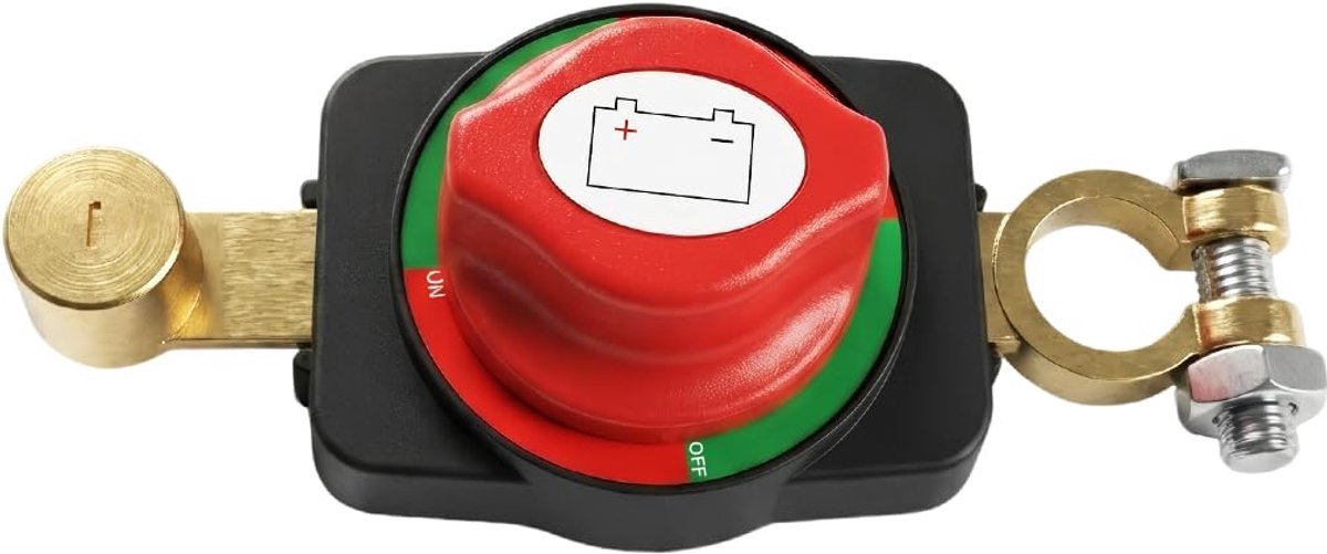 12V-48V Accu-uitschakelaar, ABS en koperen accuschakelaar, verstelbare waterdichte stroomonderbreker voor auto, camper, e-bike, boot, vrachtwagen, motorfiets, jacht, directe montage