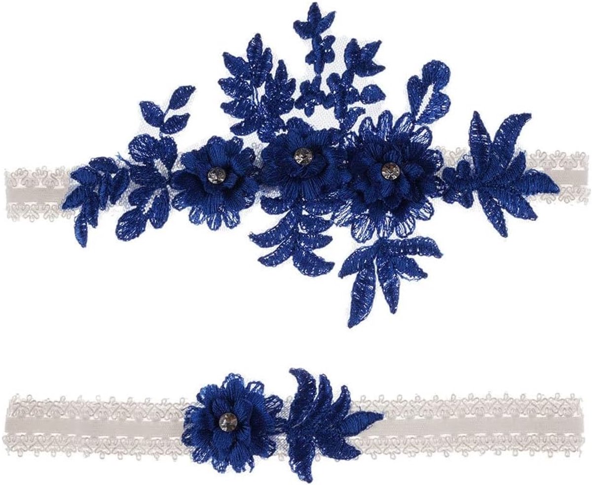 Kant, bloemen, bruidskousenband, elastische bruidskousenband, borduurwerk, bruidsaccessoires voor bruiden, bruidsmeisjes, bruiloften, dagelijkse decoratie,