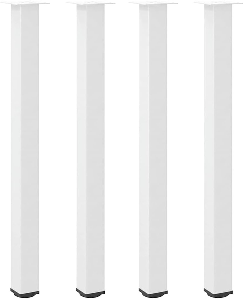 Poten, 4 stuks, wit, 110-112 cm, staal
