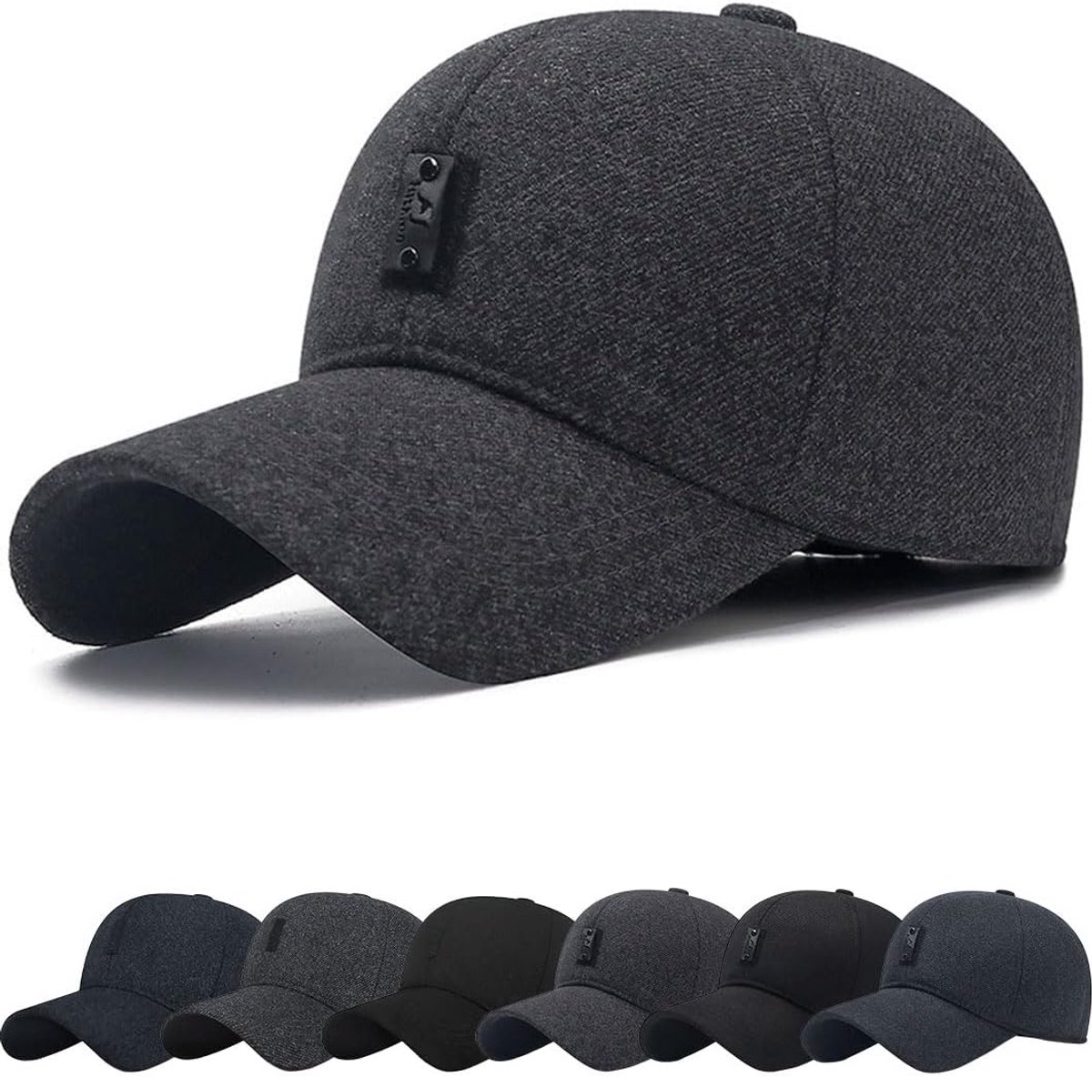 Honkbalpet met oorkleppen, baseballpet voor de winter, met uitklapbare