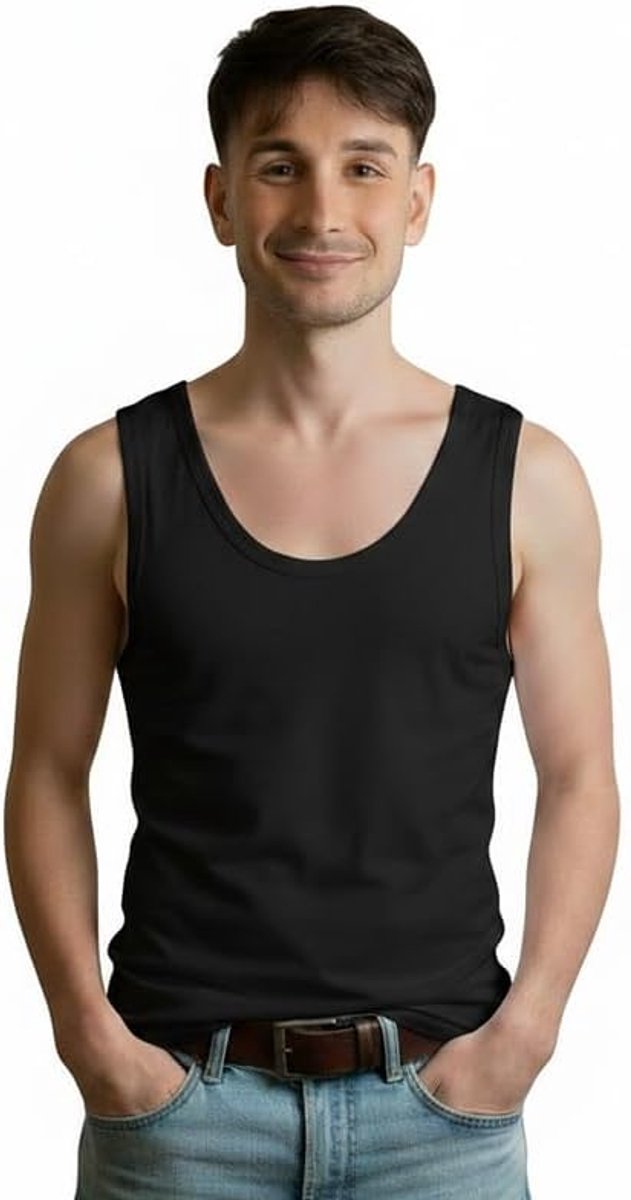 Tanktops heren roeitoestel breedte schouder 100% katoen (verpakking van 3 stuks)