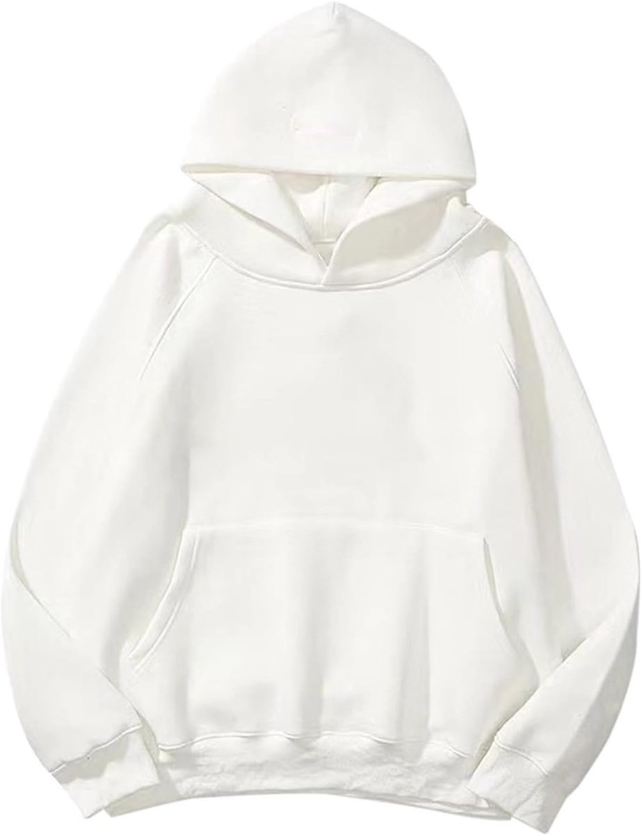 Solide basic fleece letter hoodie losse trui lange mouwen zak druppel schouder trui top