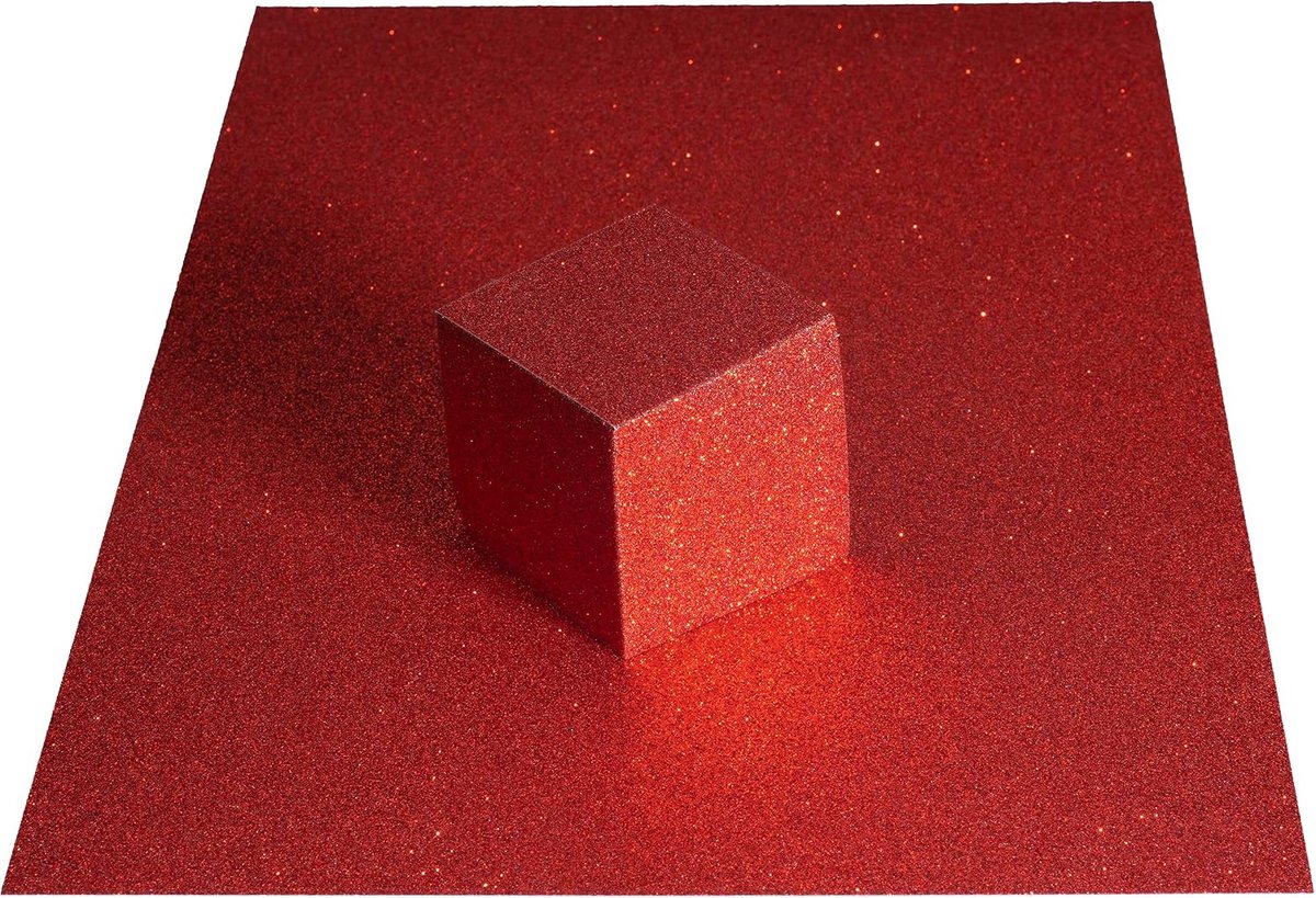 A4 Ultra Glitter Kaart, Rood 10 Vellen