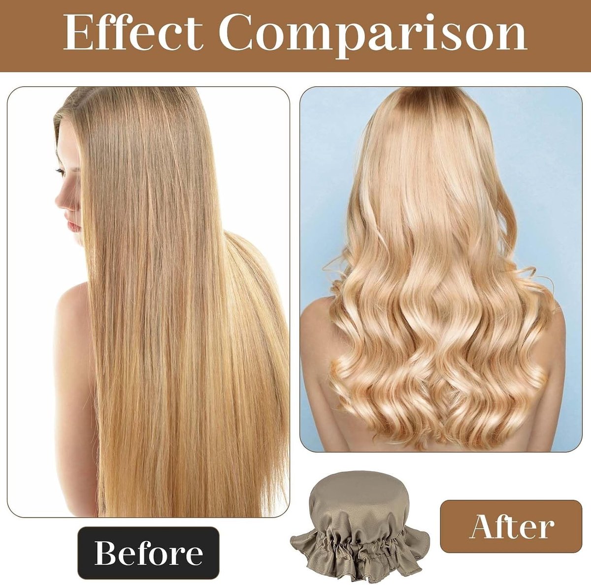 Kruidenkrullen zonder hitte, 3-delige set met antislip krulrollers voor kort, gemiddeld en lang haar, ideaal voor DIY nachtkapsels, zijden afwerking en comfortabele styling