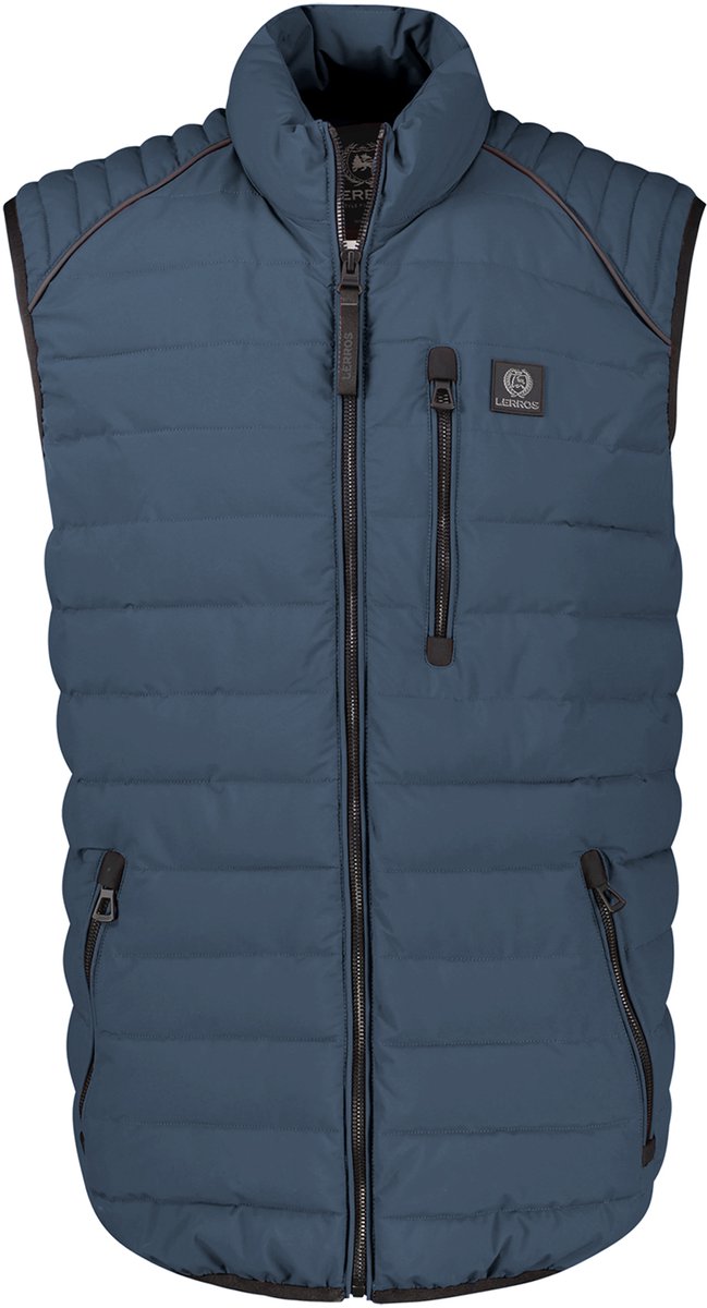 LERROS Sportief gewatteerd vest met hoge kraag en zakken met ritssluiting 100% polyester Marineblauw