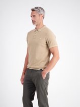 LERROS Poloshirt met casual gebreide look van stevig aanvoelend katoen , Maat: M , Kleur: GRAVEL BEIGE MELANGE , 100% katoen