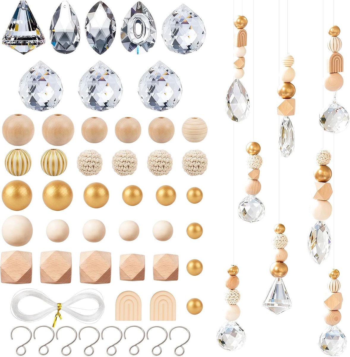 Zonnevangers kristal 30 mm sets, doe-het-zelf zonnevangers